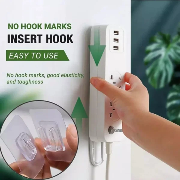 Home Plastic Hooks Waterproof Sticky Hook for Kitchen Bathroom Shelf Sticker Strong Adhesive Hook Hanger