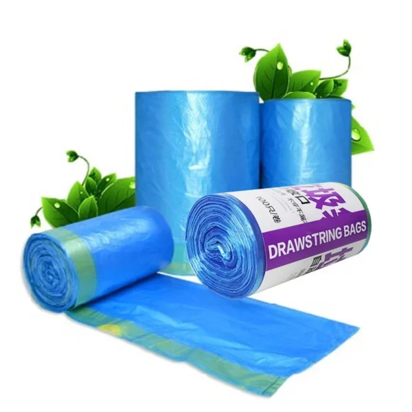 100 Pcs Big Rubbish Bag With String Home Office Garbage Bags Kitchen Trash With Rope