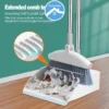 Home Kitchen Office Floor Broom Dustpan Scrub Self Cleaning Dustpan Teeth Sweeping Tools