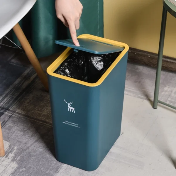 Random 15L Trash Can Plastic Pressing Type Trash Bin