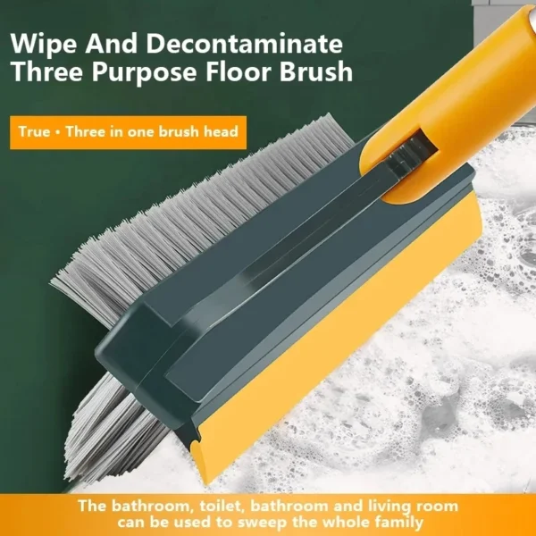 3 In 1 Cleaning Brush Floor Scrub Brush Kitchen Bathroom Glass 120  Rotatable Brush Head
