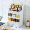 Large Capacity Seasoning Kitchen Multi Functional Oilproof Cover Dustproof Moisture Proof Spice Rack