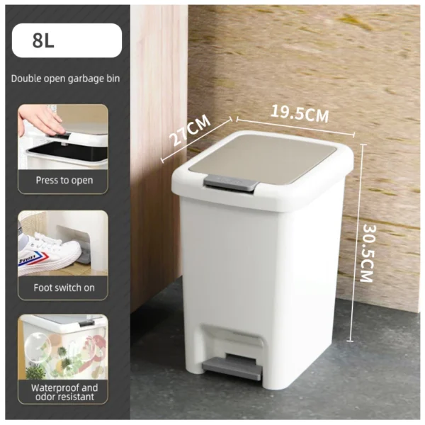 Pedal Trash Can Pedal Trash Bin Dustbin Kitchen Rubbish Bin