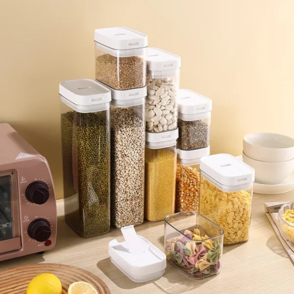 Snacks Airtight Container Kitchen Sealed Jar Leak resistant Transparent Cereal Storage Container Food Jar