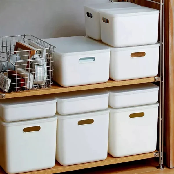 Japanese Style Storage Box Organizer With Lid Box Storage Office Kitchen Bathroom Storage