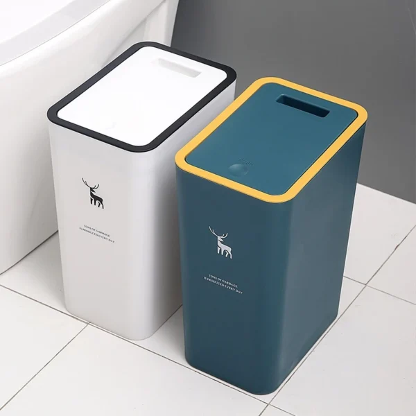 Random 15L Trash Can Plastic Pressing Type Trash Bin