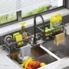Self draining Sink Shelf Kitchen Sink Drain Rack Soap Sponge Holder Drainer Shelf Kitchen Sink Organizer