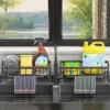 Self draining Sink Shelf Kitchen Sink Drain Rack Soap Sponge Holder Drainer Shelf Kitchen Sink Organizer