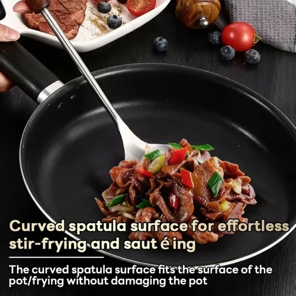 Stainless steel kitchen utensil set  equipped with wooden handled spoons and wok  durable and suitable for kitchen use