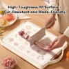Heavy duty stainless steel cutting board   antibacterial double sided design  anti slip PP base  safe for preparing food