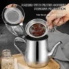 Stainless Steel Oil Filter Pot and Strainer for Kitchen   Durable Oil Dispenser Container for Cooking Oil Storage