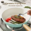 Ceramic Pan Non Stick Coating Healthy Cookware Wok Ideal for Everyday Cooking Frying and Induction Compatible