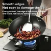 Stainless steel kitchen utensil set  equipped with wooden handled spoons and wok  durable and suitable for kitchen use