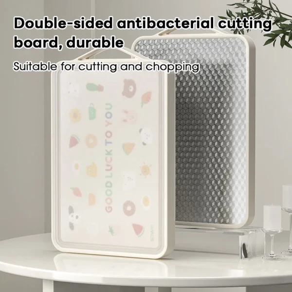 Heavy duty stainless steel cutting board   antibacterial double sided design  anti slip PP base  safe for preparing food