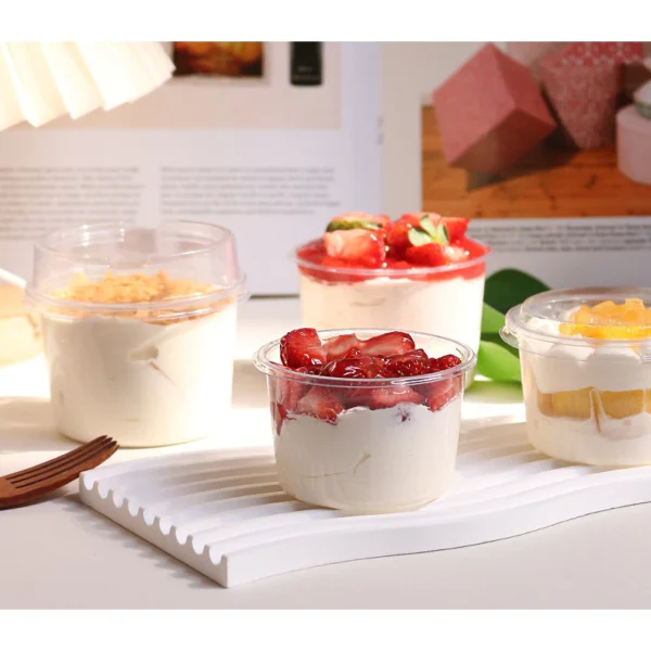 Disposable Pudding Cup   Jelly Mousse Tiramisu Cup With Lid   Transparent Plastic Dessert Cup Cake   Ice Cream Cup