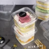 400ml Transparent Plastic Mousse Cup with Lid Square Food Container Cups for Jelly Mousses Bekas Plastik