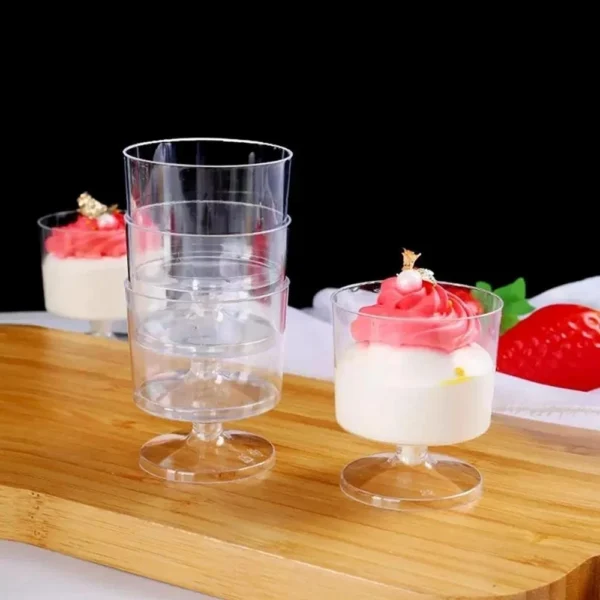 1pcs Clear Plastic Dessert Cups 2 Oz Mousse Cup Disposable Appetizer Cup Goblet Dessert Cup
