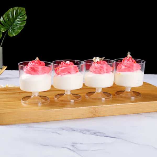 1pcs Clear Plastic Dessert Cups 2 Oz Mousse Cup Disposable Appetizer Cup Goblet Dessert Cup