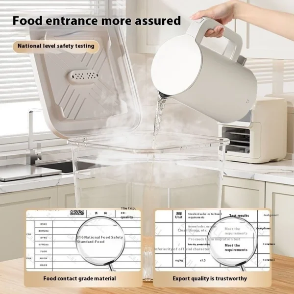 Rice Storage Box Grain Container Cereal Rice Bucket and Moisture Proof Sealed Kitchen Organizer