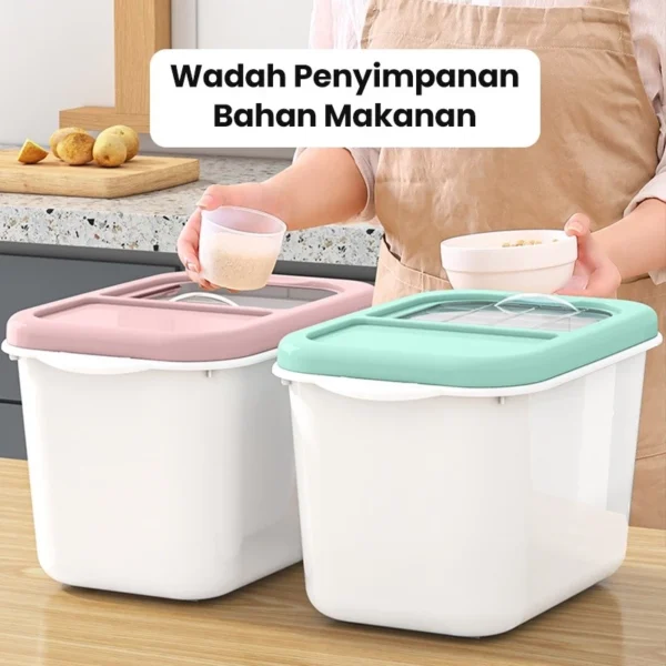Rice storage box  rice box  push type food storage box with wheels