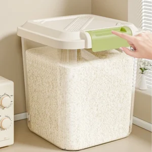 Rice Storage Box Grain Container Cereal Rice Bucket and Moisture Proof Sealed Kitchen Organizer