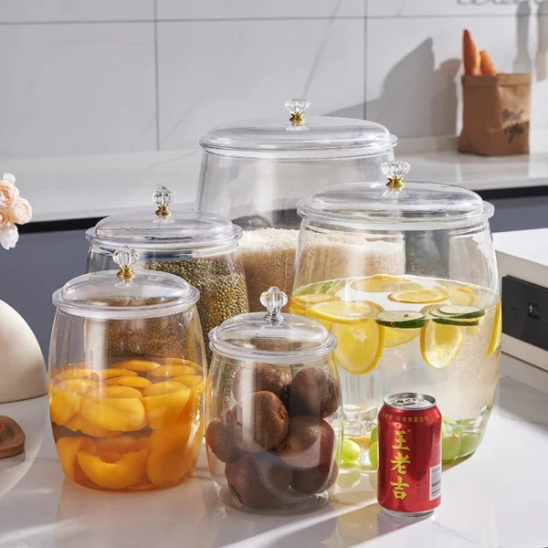 sg-11134201-825ac-mg4ucby6qe4p19.webp Transparent Plastic Container Large Capacity Spices Storage ect Proof Moisture Proof Rice Storage Bucket