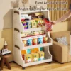 Storage Shelf Rack Bookshelf Trolley Cart Movable Multifunction Kitchen Organizer Shelves